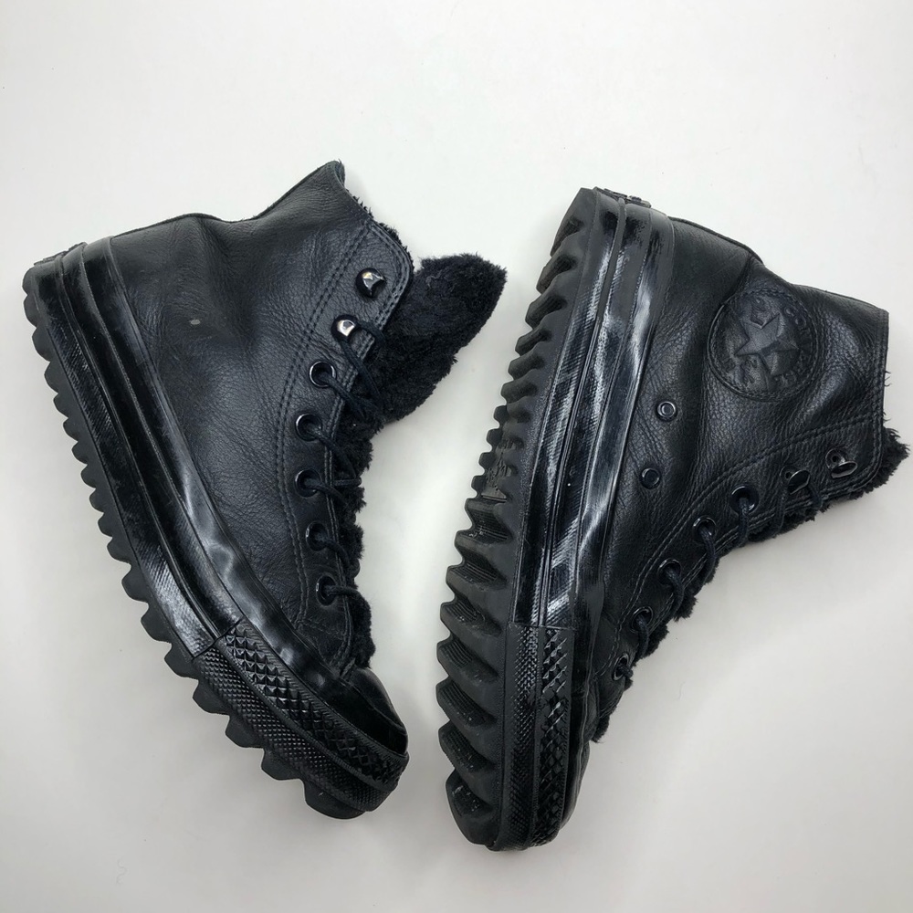 Converse Ctas Lift Ripple Hi Black Shoes Boots - Picture 2 of 16